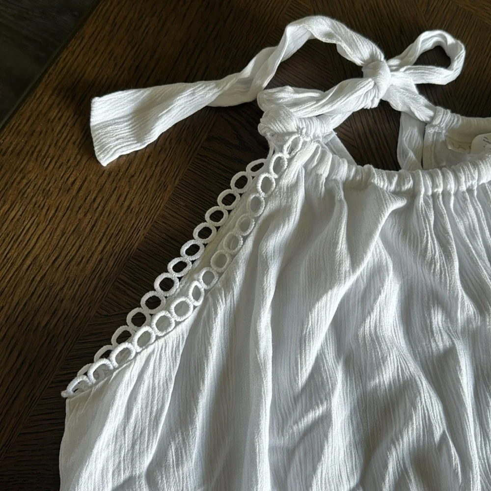 La Blanca Illusion Crinkle Cover-Up Dress, White, X-Small, $93
